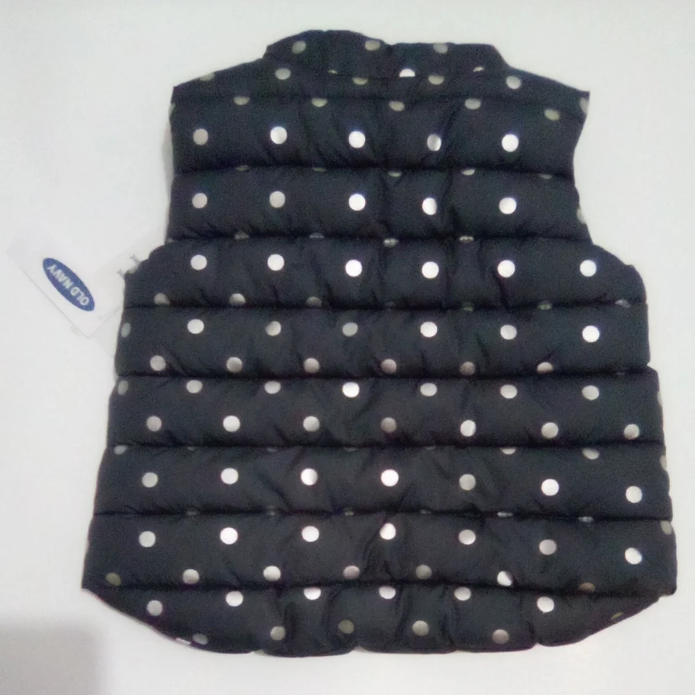 Old Navy Kids Polka Dot Puff Vest Jacket Size 6-12 M Outdoor